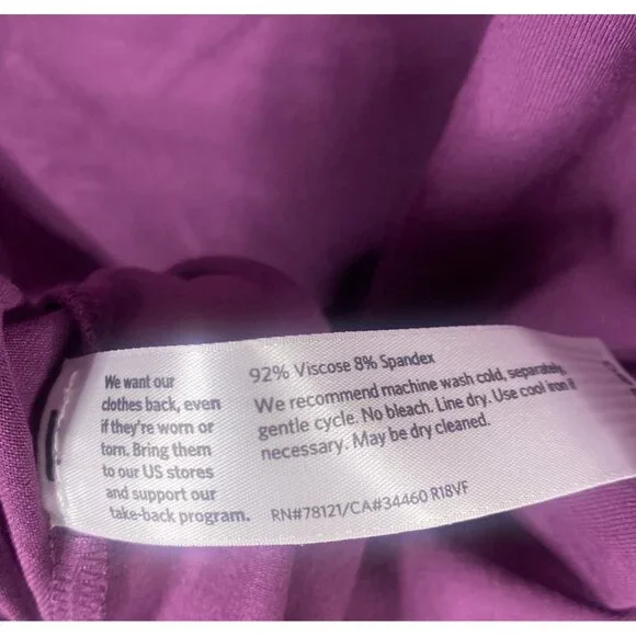 Eileen Fisher Dress Womens Large Purple Curan Bateau Jersey Shift Pockets - Picture 11 of 11